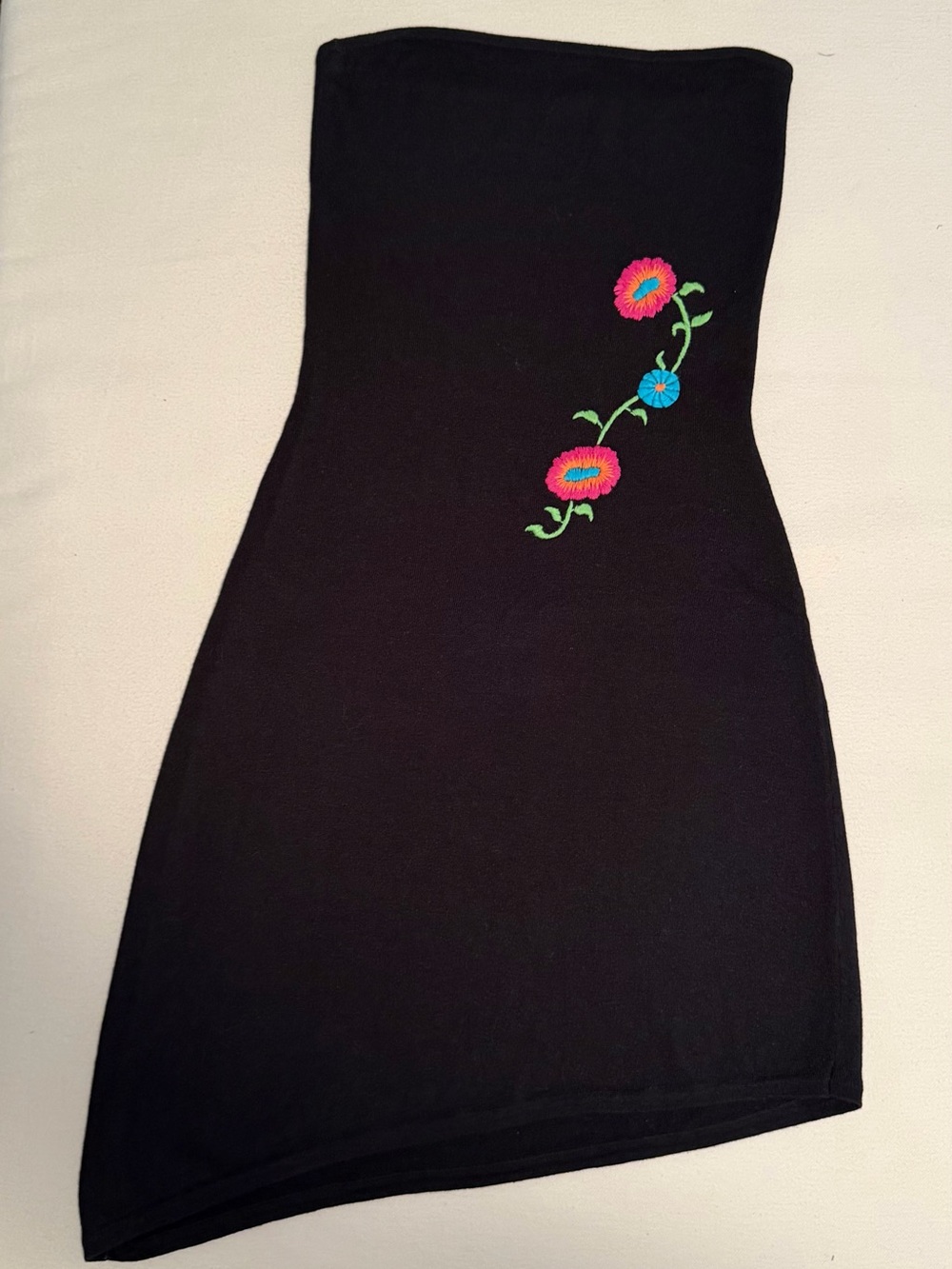 Vtg Guess by Marciano Petal Passion Embroidered Asymmetrical Dress - Size S